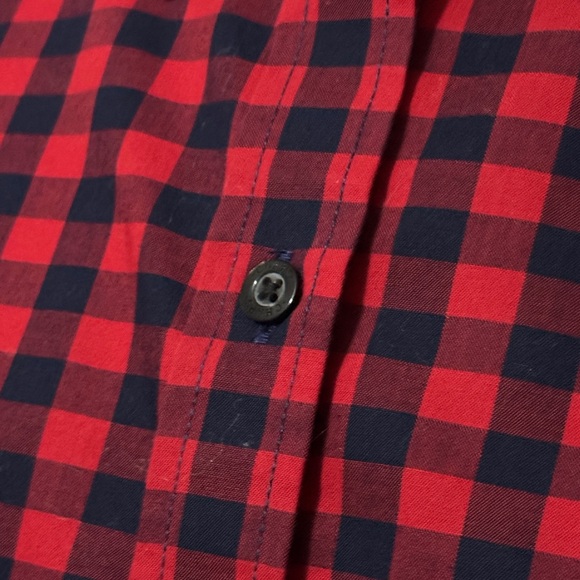 Wmns CHAPS Cotton Button Up Shirt-Sz XL-Red/Navy Plaid-EUC - Picture 3 of 14